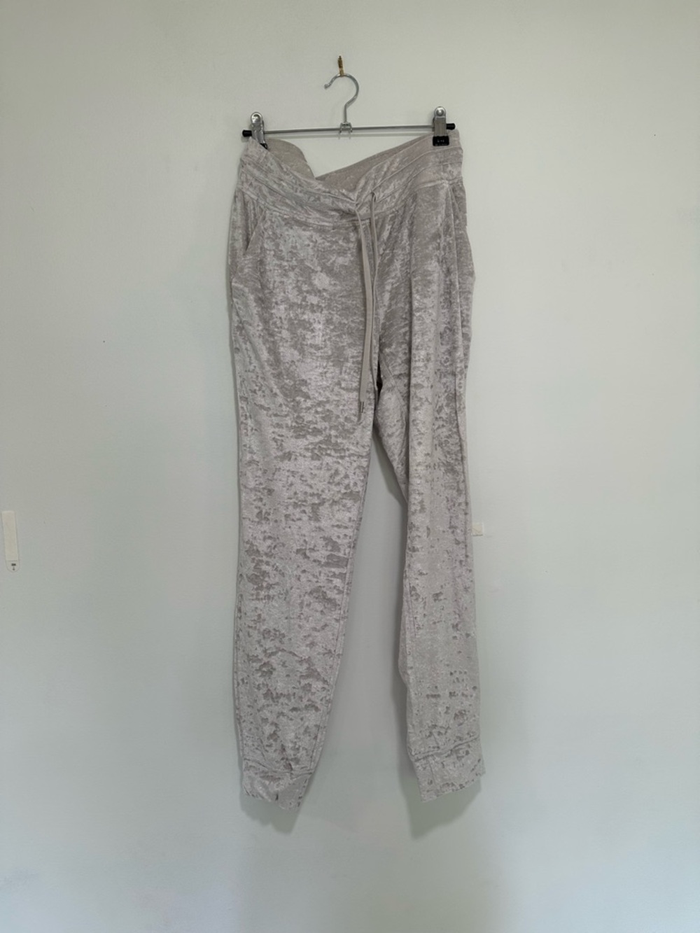 Lululemon - Crushed Velvet Jogger Pants in Light Gray
